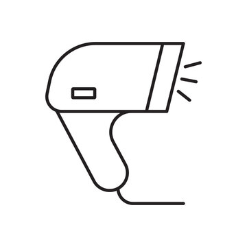recommend clip art: Barcode scanner icon in thin stroke