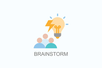Brainstorm Icon Or Logo Isolated Vector Illustration