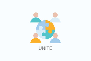 Unite Icon Or Logo Isolated Vector Illustration