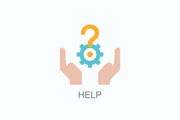 Fototapeta premium Help Icon Or Logo Isolated Vector Illustration