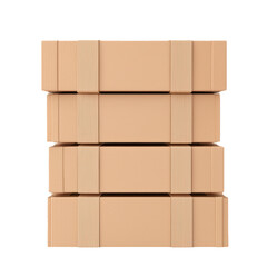 Stacked Cardboard Boxes with White Label Holders for Shipping and Storage Solutions