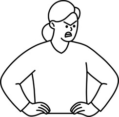 잔소리 여 흑백