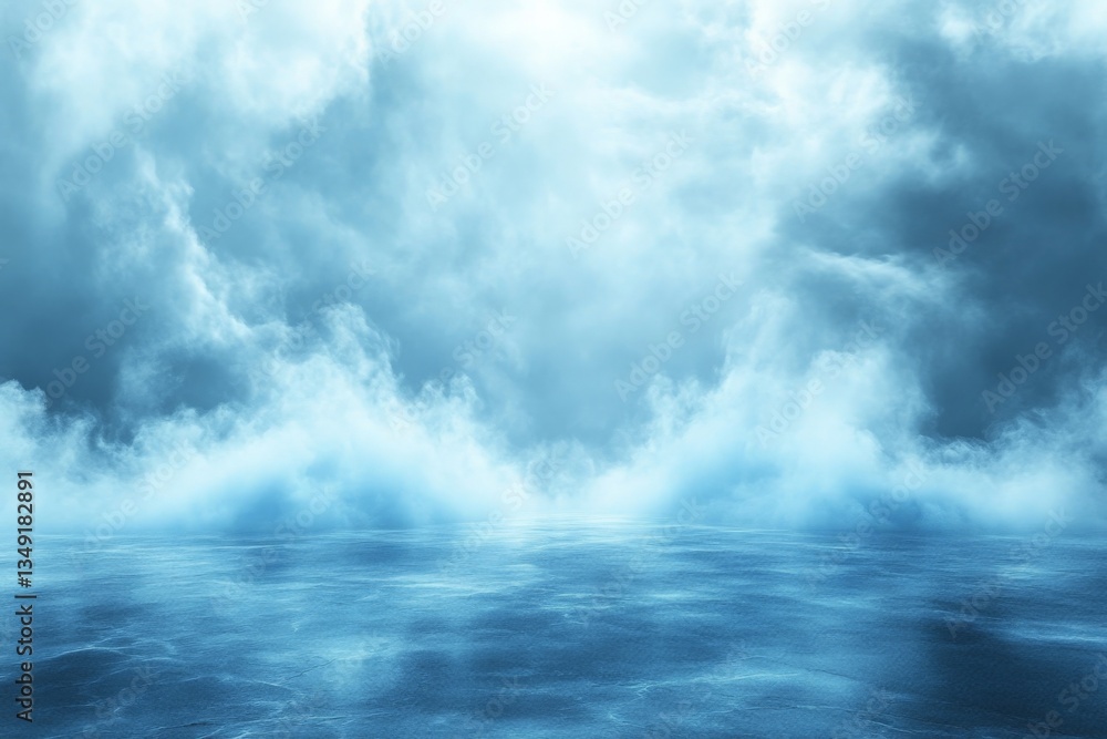 Aufkleber serene ocean waves under a cloudy sky during twilight