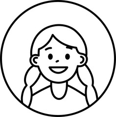 Obraz premium 어린이 여 흑백