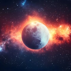 Obraz premium Stunning Celestial Body in Vibrant Nebula Space