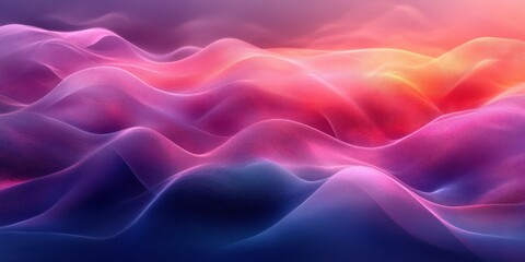 Fototapeta premium Smooth waves of color blend together at dusk in a serene and abstract landscape
