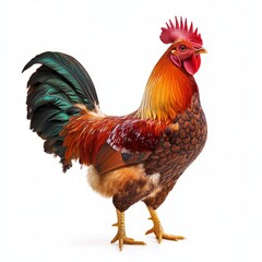 Fototapeta premium Generic Whole Rooster Overview Pure Background. Ultra-realistic