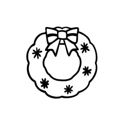 シンプルなクリスマスリースのイラスト素材