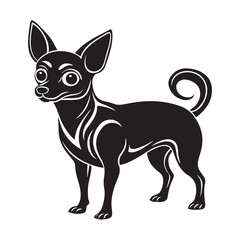 Flat design chihuahua silhouette vector