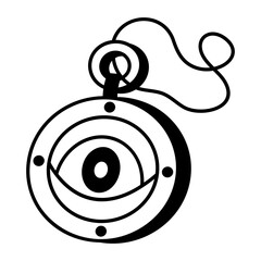 Magic medallion with a eye symbol, doodle style icon 
