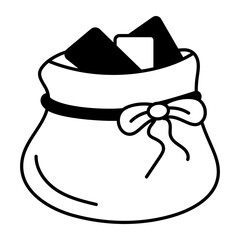 Doodle style icon of a magic sack 