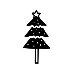 シンプルなクリスマスツリーのイラスト素材