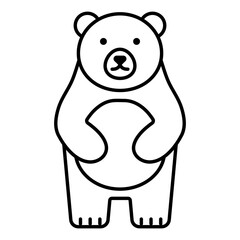 
Illustration showing a black icon of the traditional Russian symbol of a bear on a white background