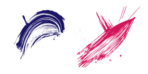 Obraz premium Colorful paint artistic dry brush stroke. Watercolor acrylic hand painted backdrop for print, web design and banners. Realistic vector background texture.