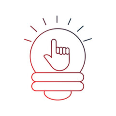 Idea gradient outline icon with white background vector stock illustration