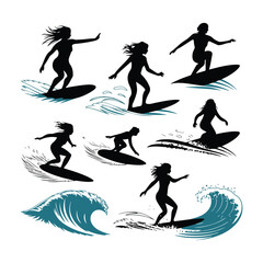 silhouette of a surfer