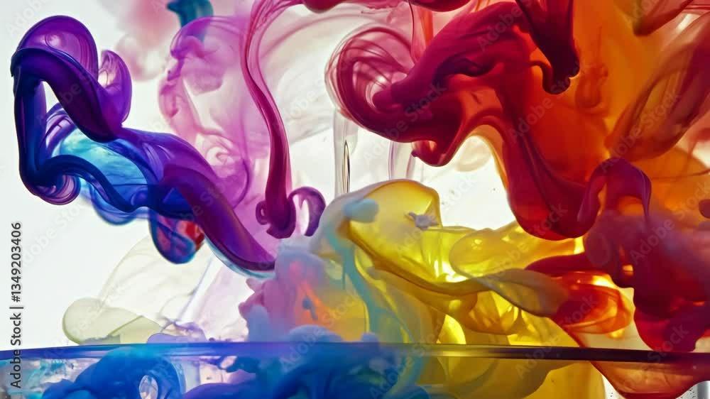 Poster a colorful cloud of smoke is floating in the air. the smoke is made up of different colors, includin