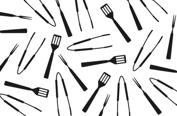 Grill utensils background.