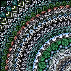 Seamless mandala pattern with floral elements 