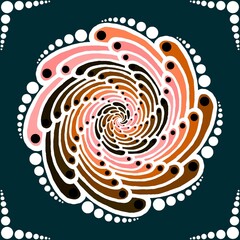 Spiral flower design mandala 