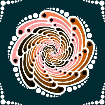 Spiral flower design mandala 