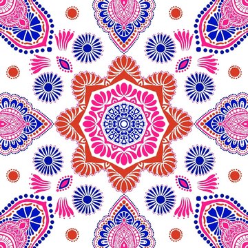 Fireworks theme seamless pattern with white background 