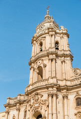 Fototapeta premium The dome of the Cathedral of San Giorgio, is the mother church of the city of Modica, province of Ragusa, Eastern Sicily