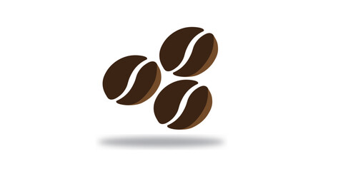 Coffee bean logo. Isolated coffe beans on white background.