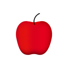Vibrant Red Apple Digital Illustration  Fresh, Minimalist Fruit Design