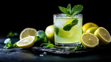 Refreshing, vibrant lime and mint cocktail
