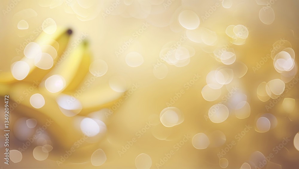 Poster bananas against a soft bokeh background create a warm and inviting atmosphere in a kitchen setting
