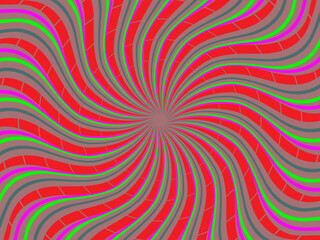 Vintage retro banner background. Colorful grunge wave wallpaper. Vector illustration. Rotate party background pattern. Psychedelic groovy background.