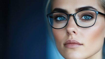 Elegant woman wearing stylish eyeglasses
