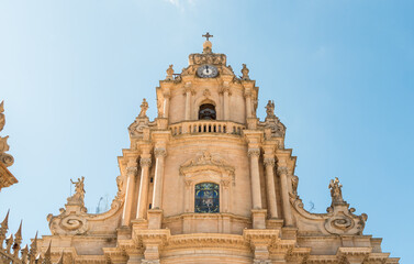 Obraz premium The Cathedral of San Giorgio is the mother church in the historic center of Ragusa, Eastern Sicily