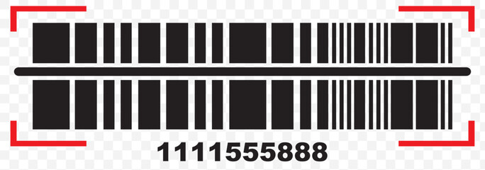 Barcode Scan vector icon. Code stripes sticker, Barcode label illustration. Bar code design for product. Black Color. EPS 10.
