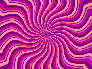 Vintage retro banner background. Colorful grunge wave wallpaper. Vector illustration. Rotate party background pattern. Psychedelic groovy background.