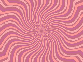 Vintage retro banner background. Colorful grunge wave wallpaper. Vector illustration. Rotate party background pattern. Psychedelic groovy background.