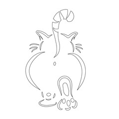 A young healthy cat in vector art