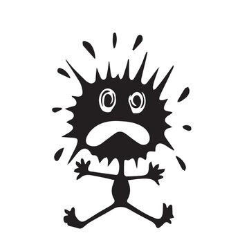 Funny angry cute cat face reaction in vector art