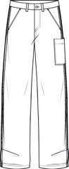 men's pants drawing, men's pants denim drawing, women's pants drawing, accessory pants drawing, denim effect drawings, pants technical drawing, tights drawing, cargo pants