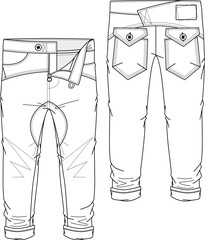 men's pants drawing, men's pants denim drawing, women's pants drawing, accessory pants drawing, denim effect drawings, pants technical drawing, tights drawing, cargo pants