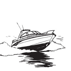 high speed water boat in vector art