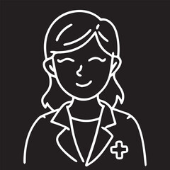 Female doctor in vector art professional doctor nurse outline art
