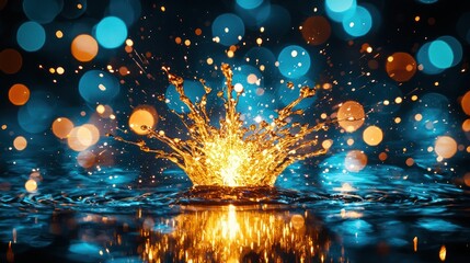 Liquid splash, vibrant colors