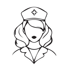 female doctor in vector art professional female doctor outline art