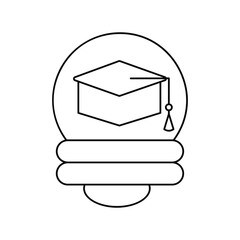 Education lineal icon with white background vector stock illustration