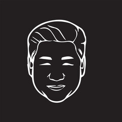 happy satisfied man in vector art