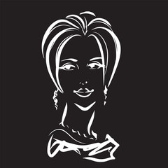ladies woman female Hairstyle icon girl salon style in vector art
