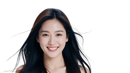 ロングヘアーの日本人女性