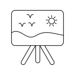 Painting lineal icon with white background vector stock illustration